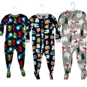 3 Carters  Fleece Footie Pajamas 24M